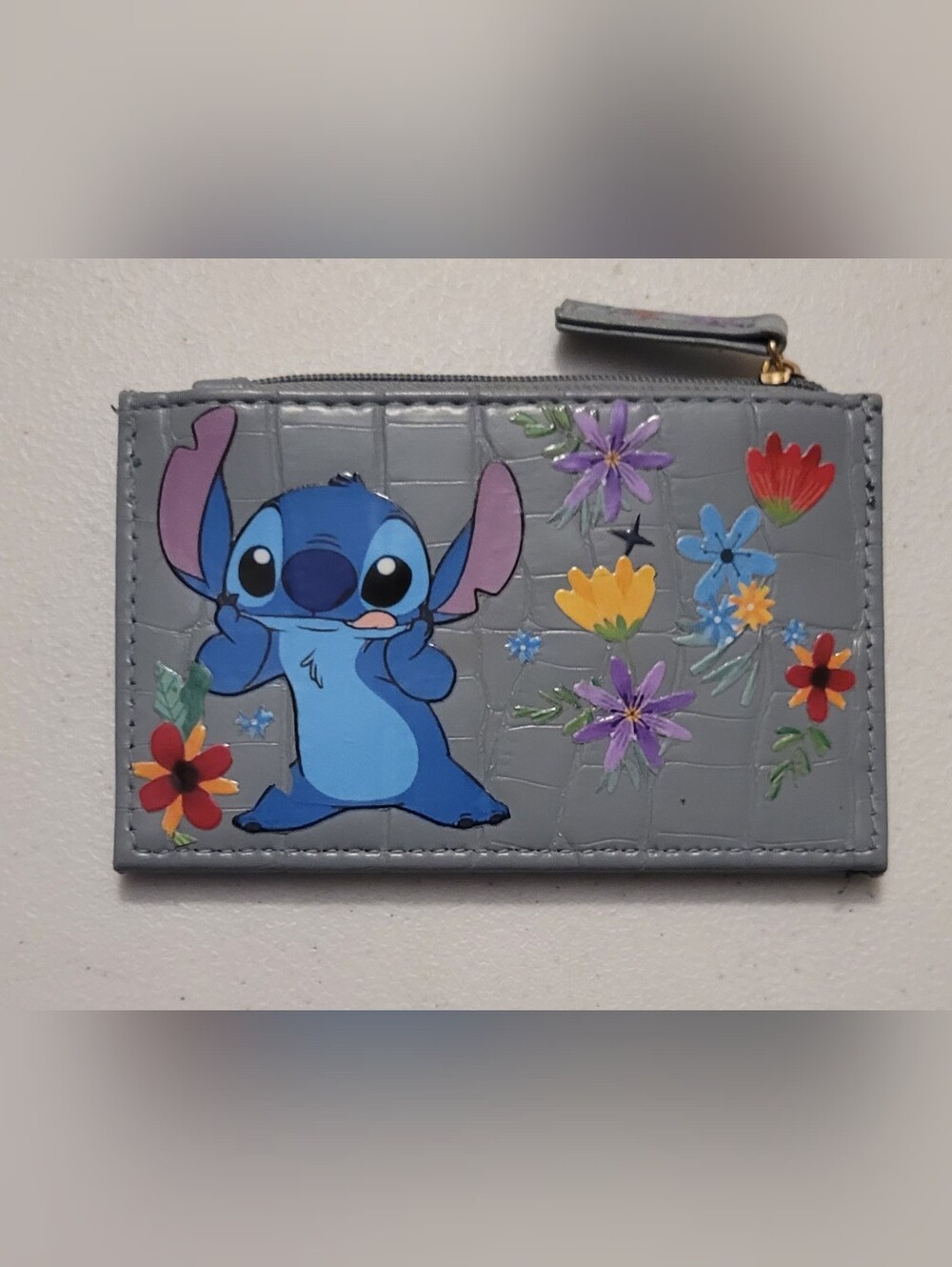 Primark Gray Stitch Floral Card Holder